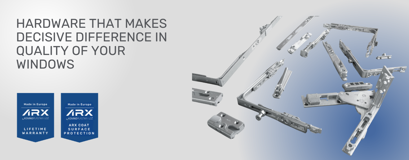 ARX window hardware is marked with innovative, secure & functional design captured in high-quality materials.
